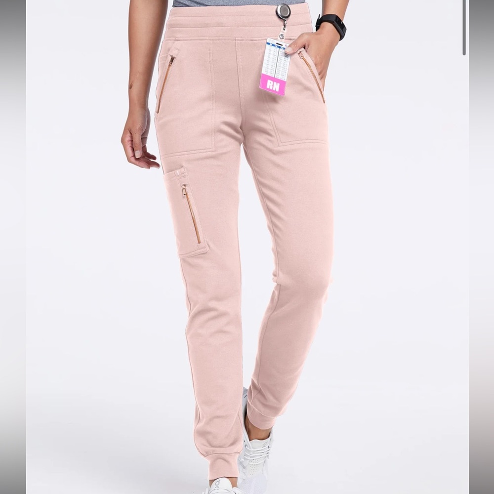 JAANUU Scrubs WOMEN'S ROSE TRIM 10-POCKET JOGGER - XL Petite
